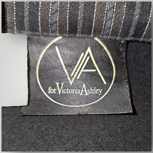 VTG Victoria Ashley Women's 5/6 Black Multi Striped Double-Breasted Blazer Jkt - Picture 2 of 16